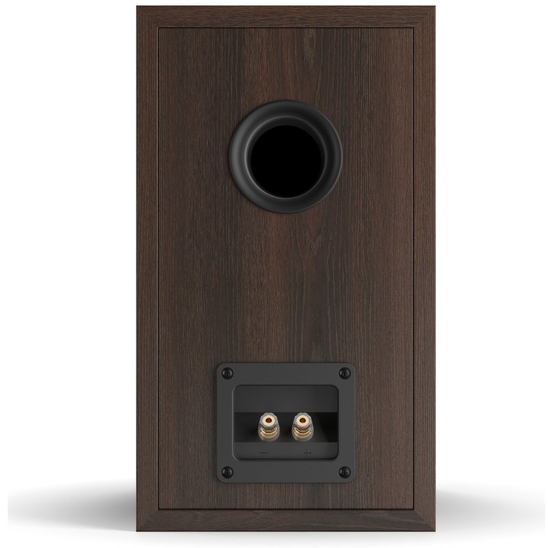 DALI Oberon 3 Bookshelf Speaker Dark Walnut - Rear View Showing Reflex Port