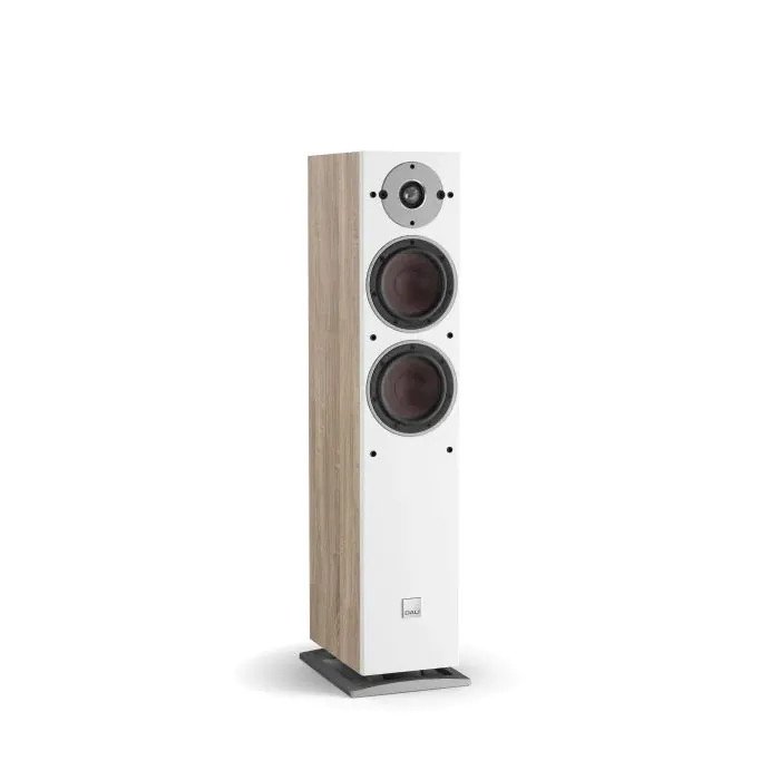 DALI Oberon 5 Floorstanding Speakers Light Oak (Pair) — three-quarter view