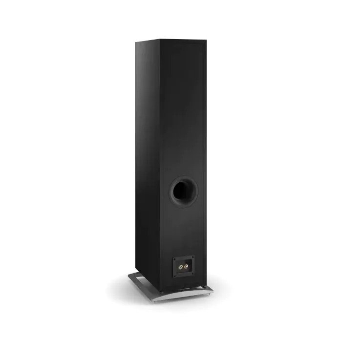 DALI Oberon 7 Floorstanding Speakers Black Ash (Pair): rear three-quarter view