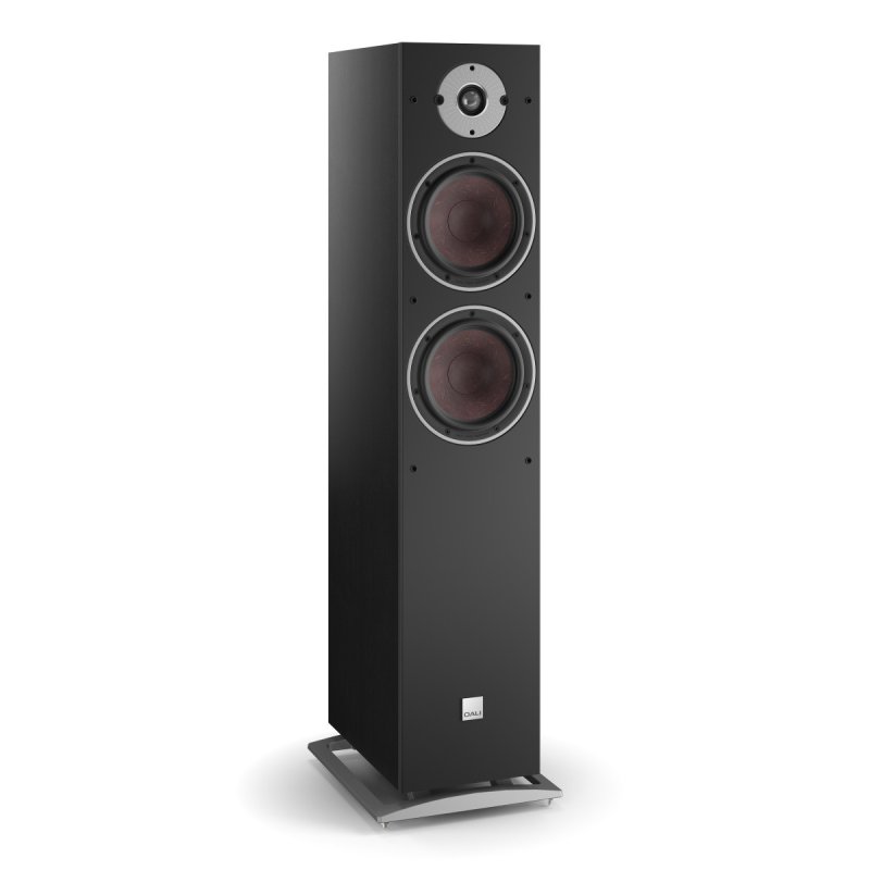 DALI Oberon 7 Floorstanding Speakers Black Ash (Pair): angled view