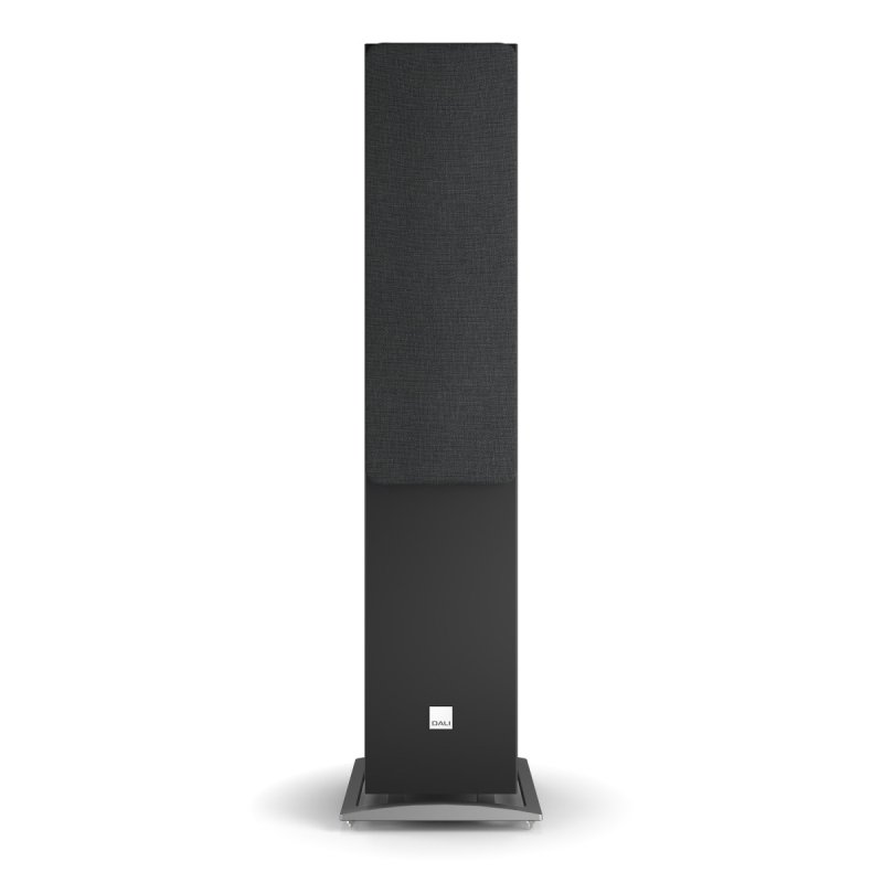 DALI Oberon 7 Floorstanding Speakers Black Ash (Pair): front view with grille