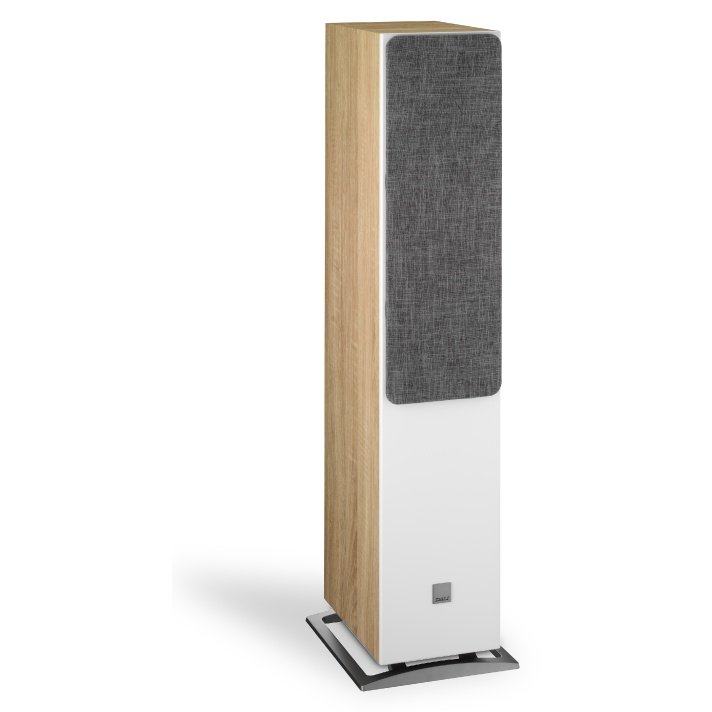 DALI Oberon 7 Floorstanding Speakers Light Oak (Pair): front view with grille