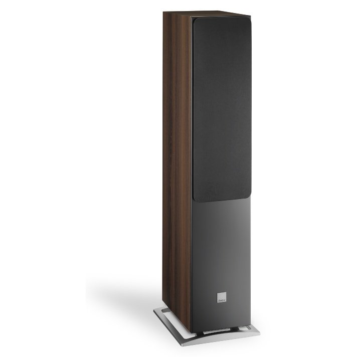 DALI Oberon 7 Floorstanding Speakers Dark Walnut (Pair): front view with grille