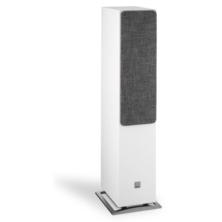 DALI Oberon 7 Floorstanding Speakers White (Pair): front view with grille