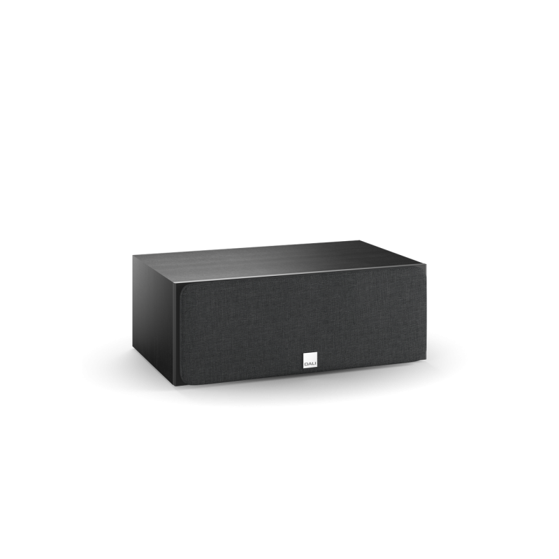 DALI Oberon Vokal Centre Speaker Black Ash — front view (grille on)