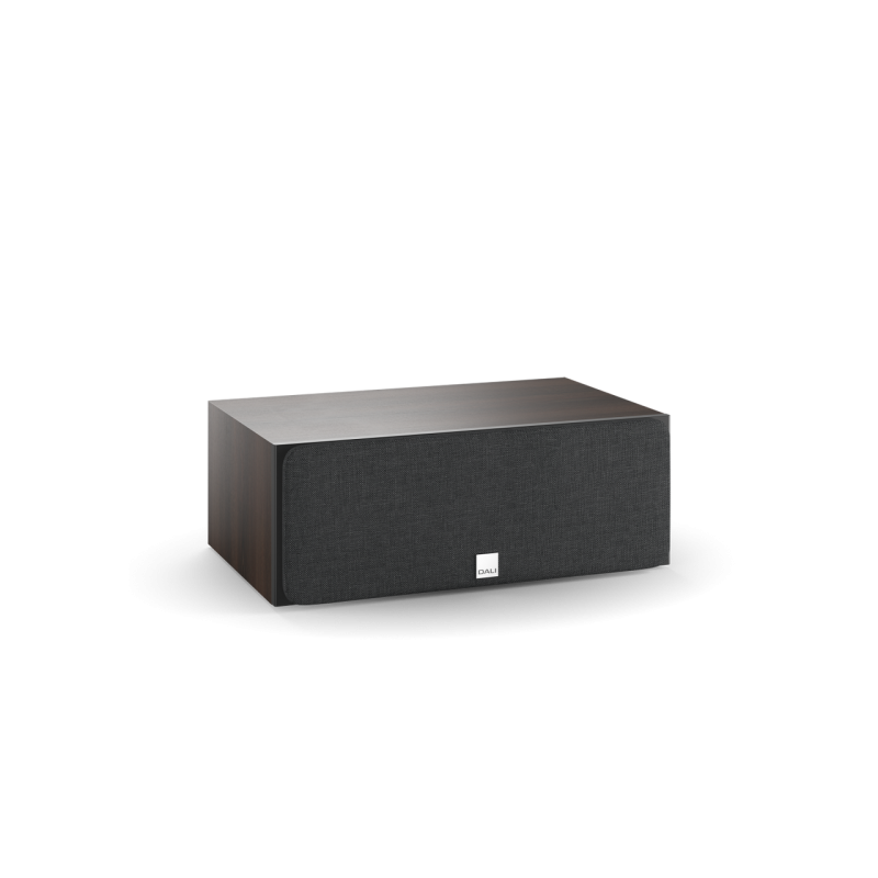 DALI Oberon Vokal Centre Speaker Dark Walnut — front view (grille on)