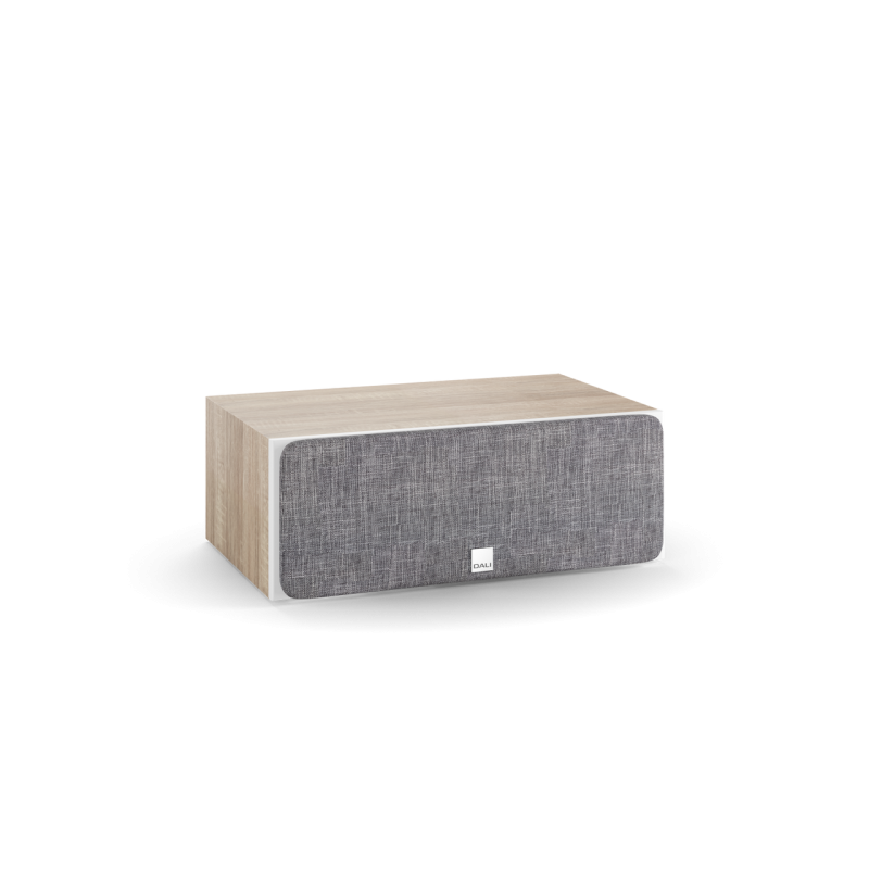 DALI Oberon Vokal Centre Speaker Light Oak — front view (grille on)