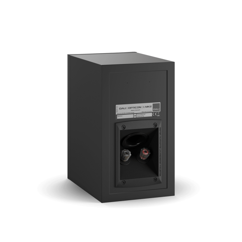 DALI Opticon 1 MK2 Bookshelf Speakers Black (Pair) — rear view