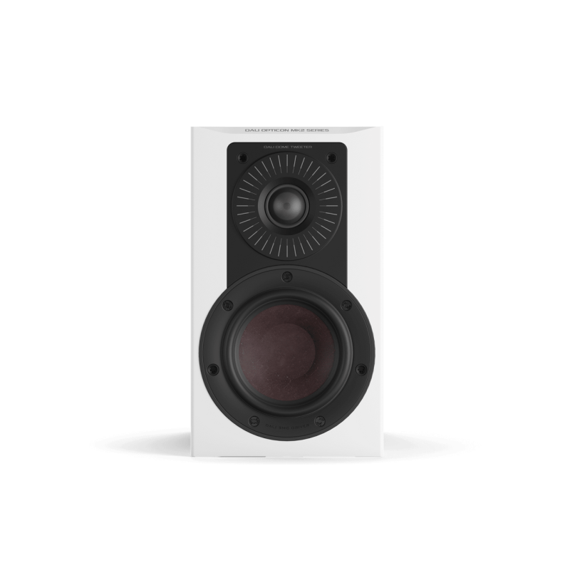 DALI Opticon 1 MK2 Bookshelf Speakers White (Pair) — front view