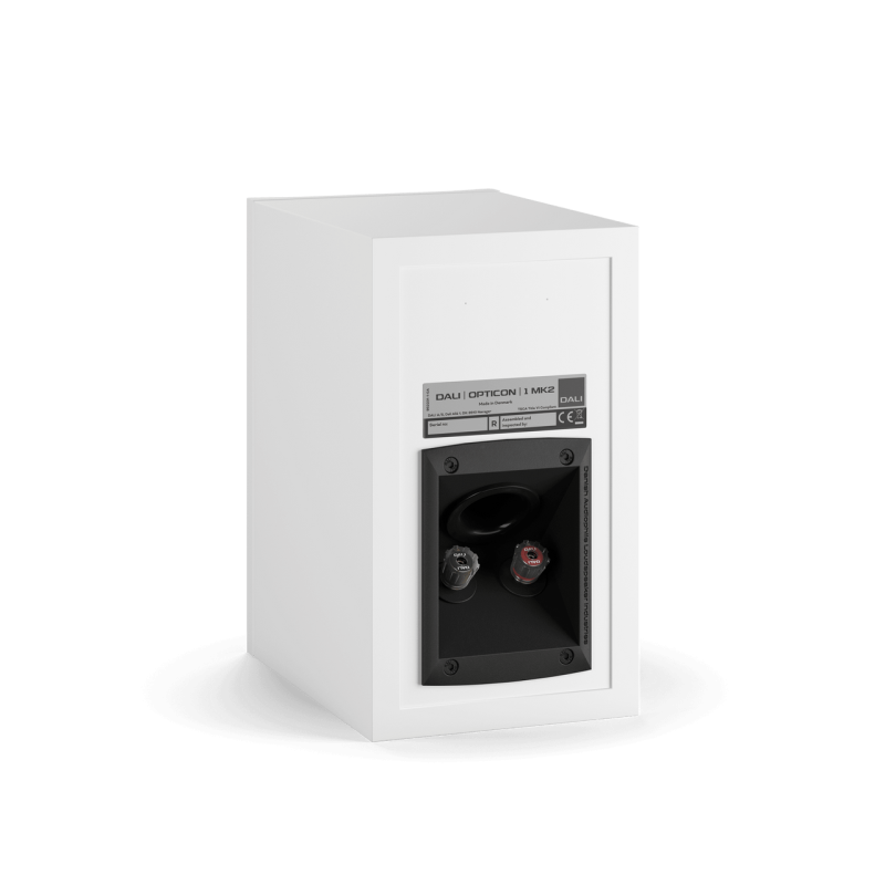 DALI Opticon 1 MK2 Bookshelf Speakers White (Pair) — rear view