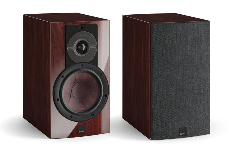 DALI Rubikore 2 High Gloss Maroon with and without grille