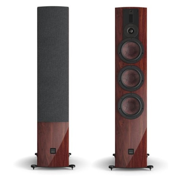DALI Rubikore 8 High Gloss Maroon Pair, Grille On and Off