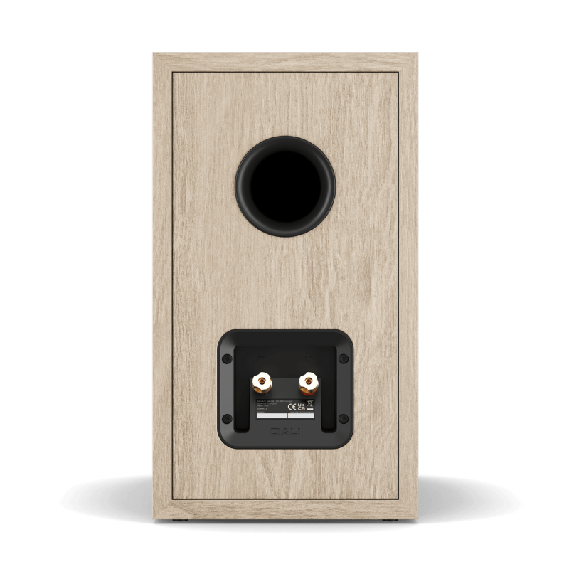 DALI Sonik 3 Bookshelf Speakers Natural Oak (Pair) — rear panel (angle)