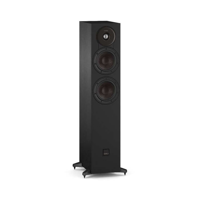 DALI Sonik 5 Floorstanding Speakers Black Ash (Pair) — three-quarter view