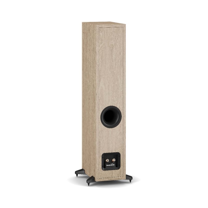 DALI Sonik 5 Floorstanding Speakers Natural Oak (Pair) — front view (grille on)