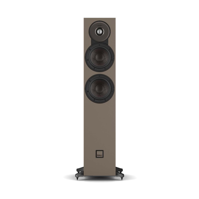 DALI Sonik 5 Floorstanding Speakers Walnut (Pair) — three-quarter view (grille on)