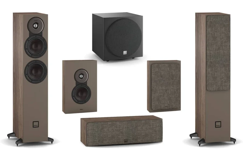 DALI Sonik 5 with On-Wall 5.1 Speaker Package Walnut