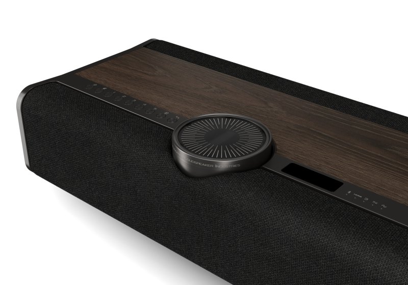 DALI VEGA Dark Oak, close-up of the control dial and display