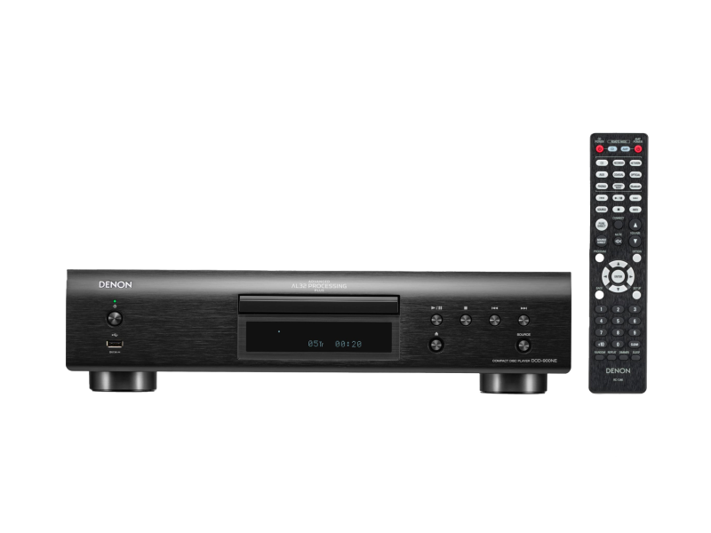 Denon DCD-900NE CD Player Black — front on with remote