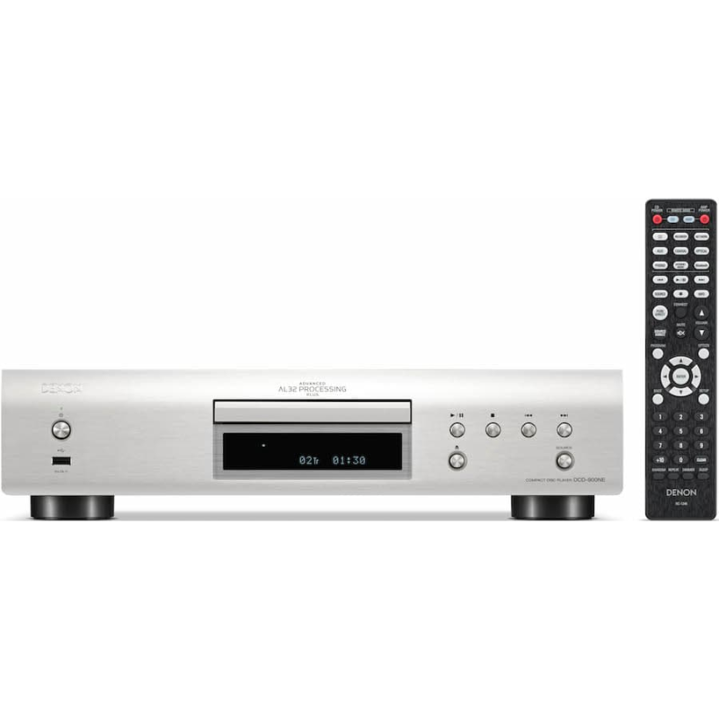 Denon DCD-900NE CD Player Silver — front view with remote control