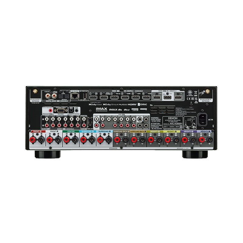 Denon AVC-X3900H AV Amplifier - rear panel connections