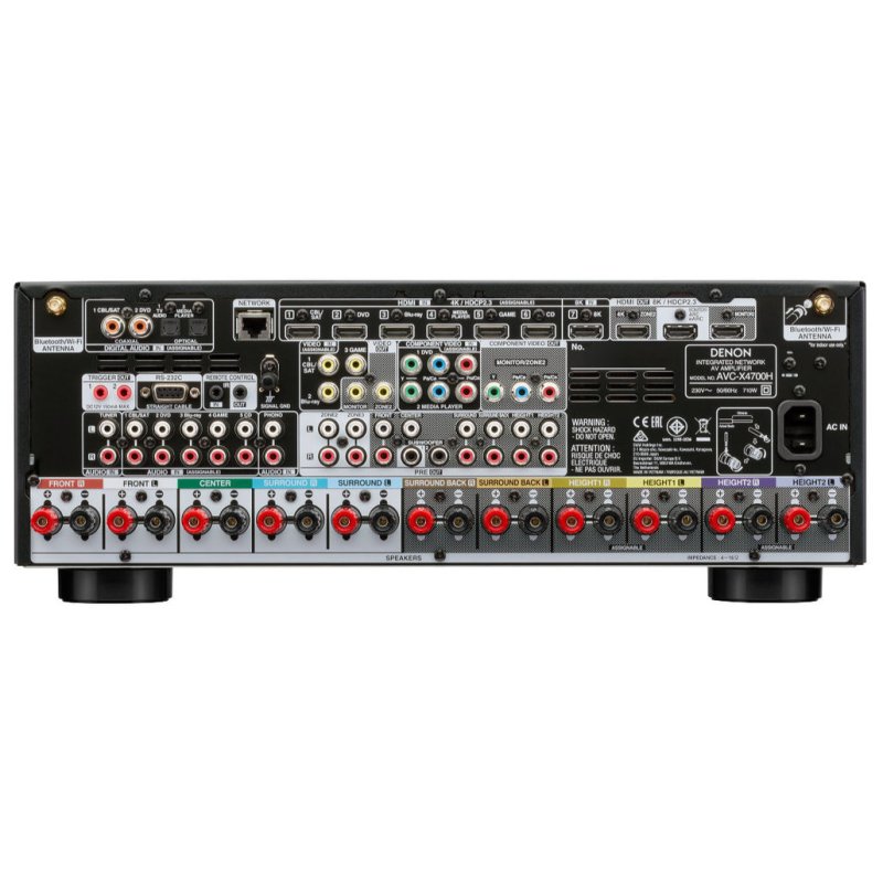 Denon AVC-X4700H AV Receiver Black — rear panel