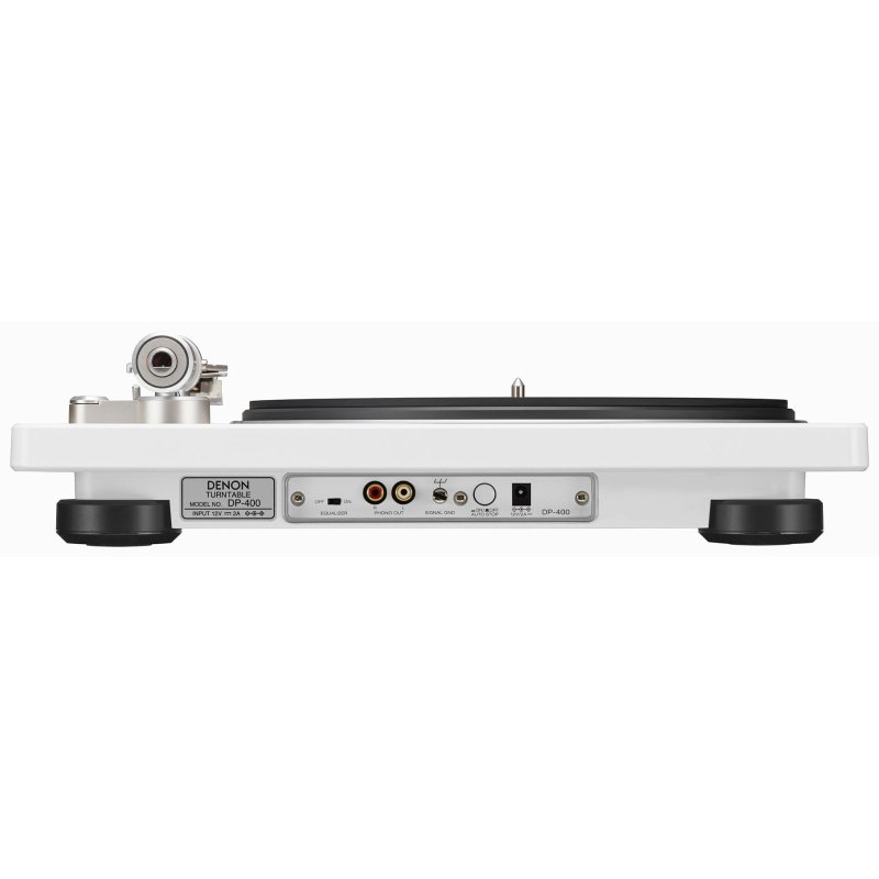 Denon DP-400 Turntable White rear connections