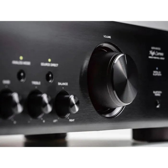 Denon PMA-600NE Integrated Stereo Amplifier (Black) — front controls close-up