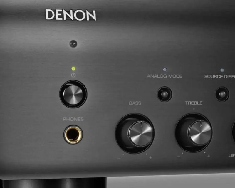 Denon PMA-600NE Integrated Stereo Amplifier (Black) — front panel detail