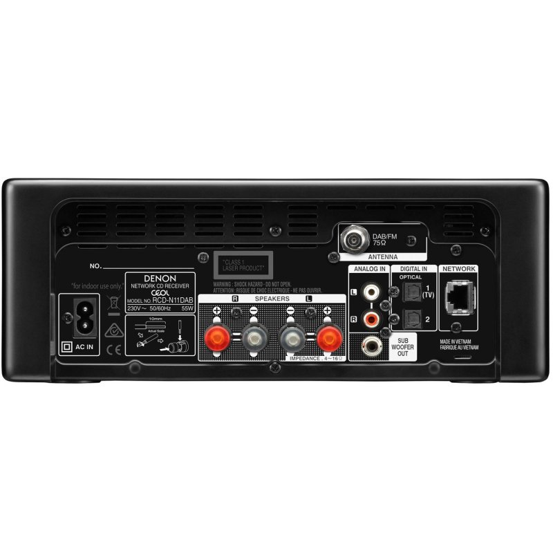 Denon CEOL RCDN11 Network CD Receiver Black — rear panel