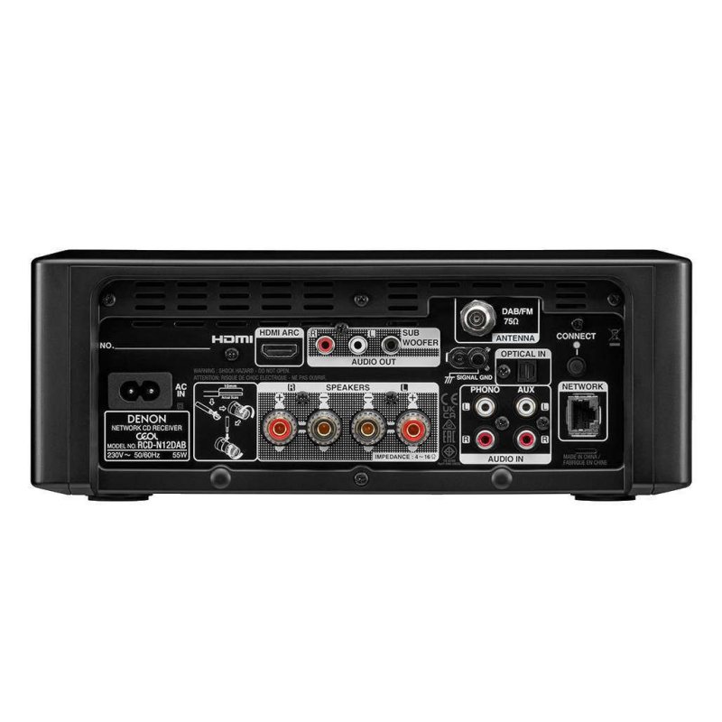 Denon CEOL RCD-N12 Network CD Receiver Black — rear panel