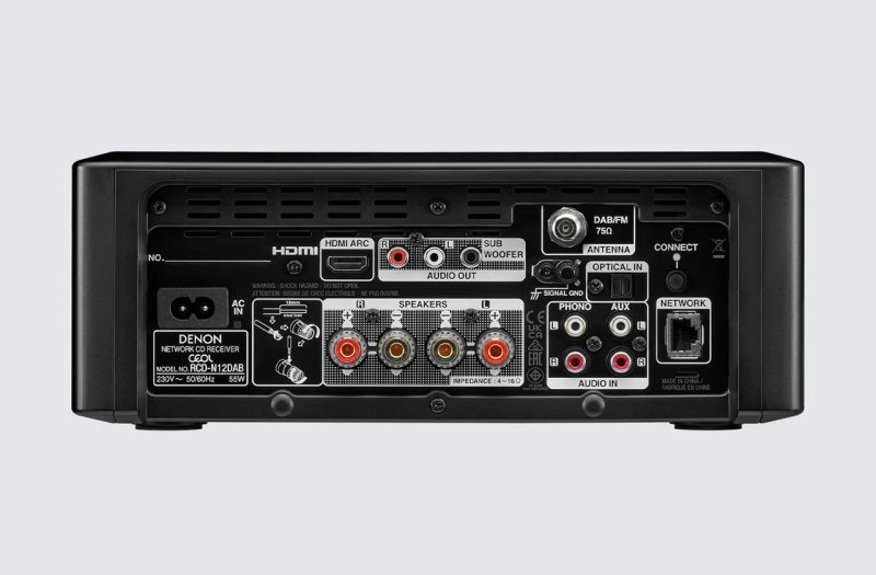 Denon CEOL RCD-N12DAB Network CD Receiver Black — rear panel connections