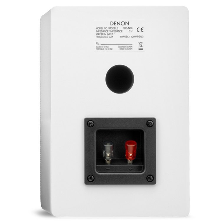 Denon SC-N10 Bookshelf Speakers White (Pair) - Rear panel and binding posts