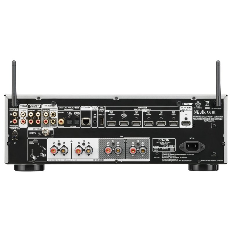 Denon DRA-900H Network Stereo Receiver Silver - Rear Panel