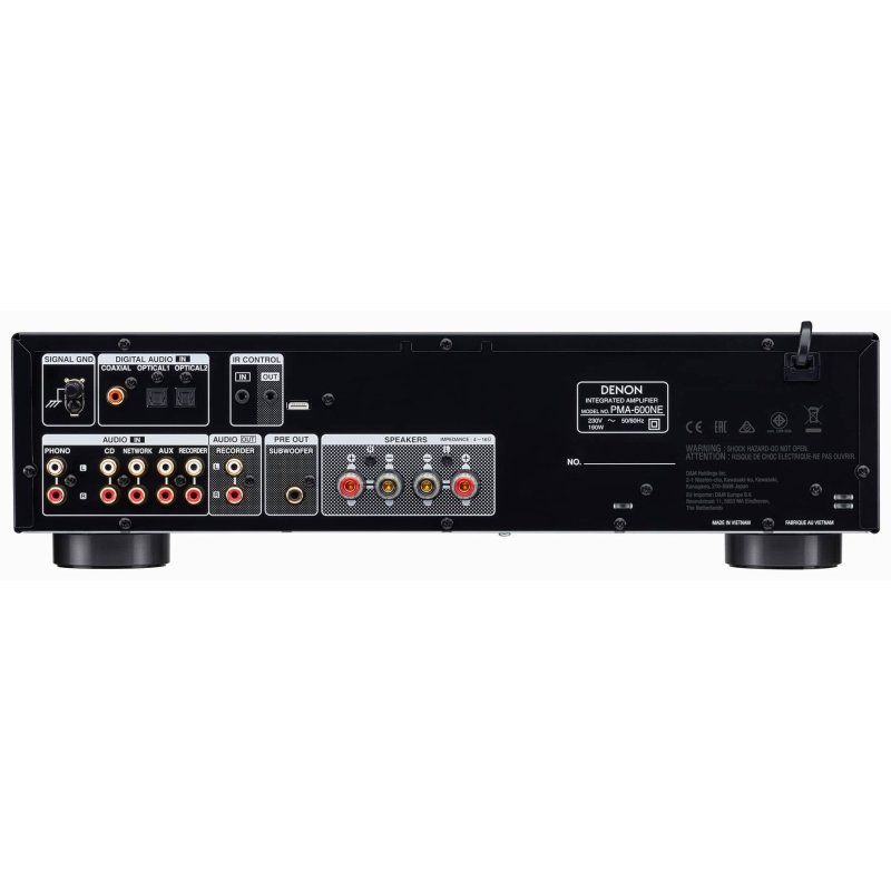 Denon PMA-600NE Integrated Stereo Amplifier (Silver) — rear panel