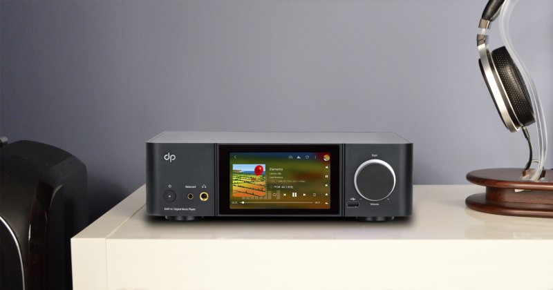 Dorpo DMP-A1 in use on audio rack with headphones