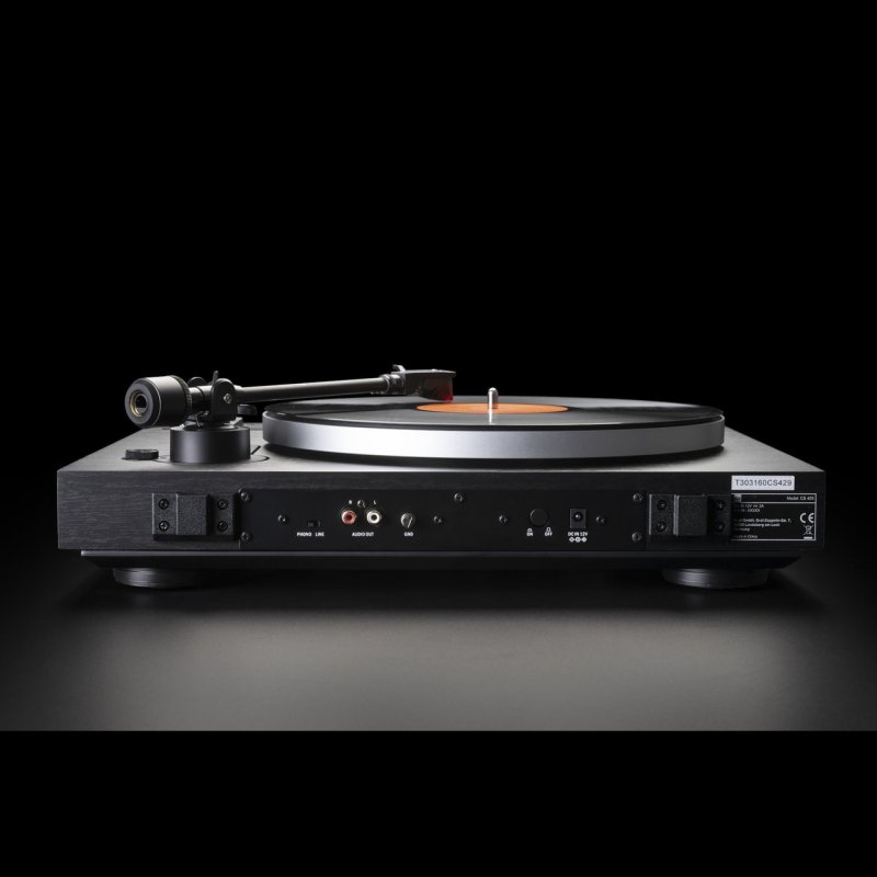 Dual CS 429 Fully Automatic Belt Drive Turntable Black — rear panel