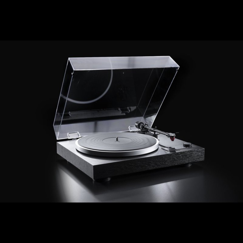 Dual CS 418 Manual Belt Driven Turntable — hero view (dust cover open)