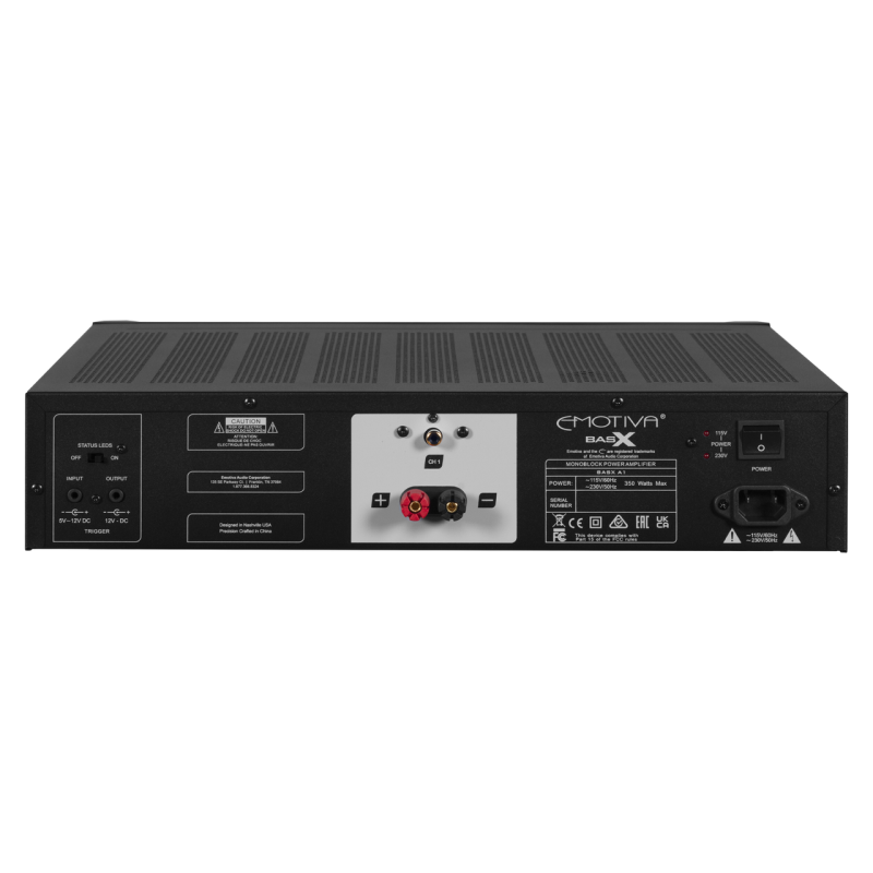 Emotiva BasX A1 Monoblock Power Amplifier — rear panel