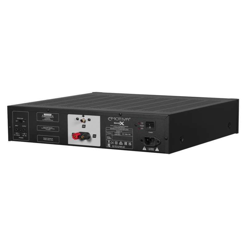 Emotiva BasX A1 Monoblock Power Amplifier — rear three-quarter view