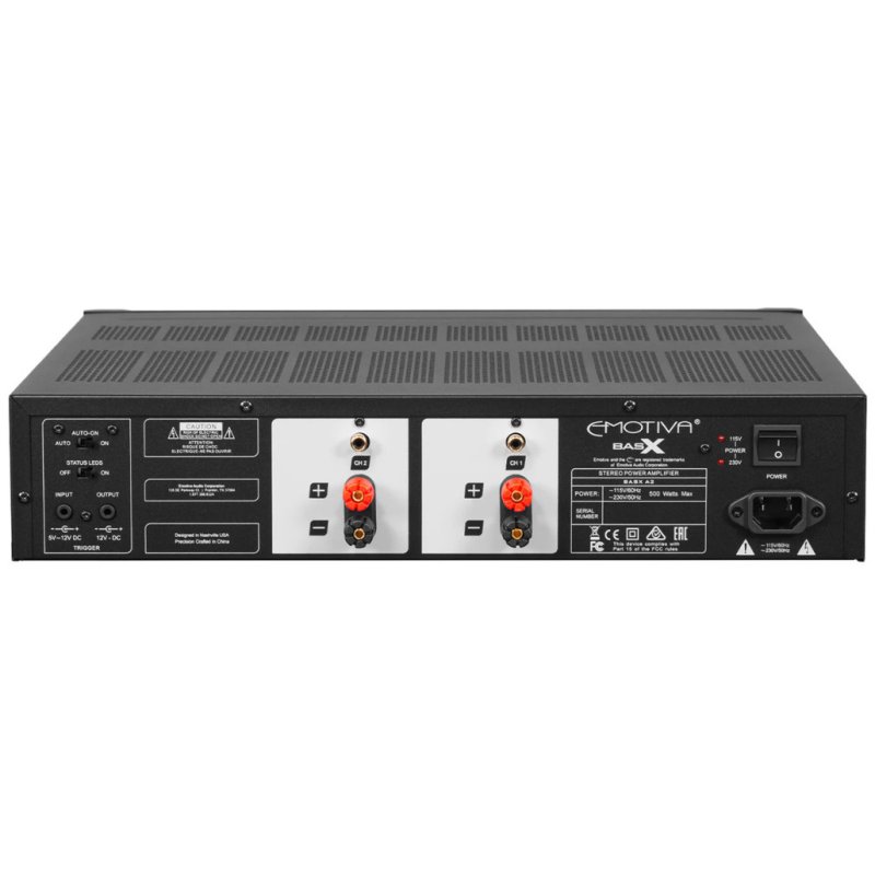 Emotiva BasX A2 Stereo Power Amplifier — rear panel
