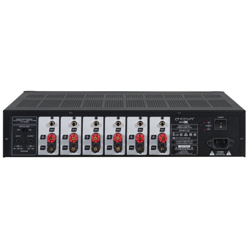 Emotiva BasX A6 Six-Channel Power Amplifier — rear panel