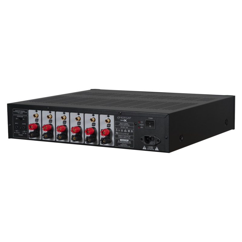 Emotiva BasX A6 Six-Channel Power Amplifier — rear three-quarter view