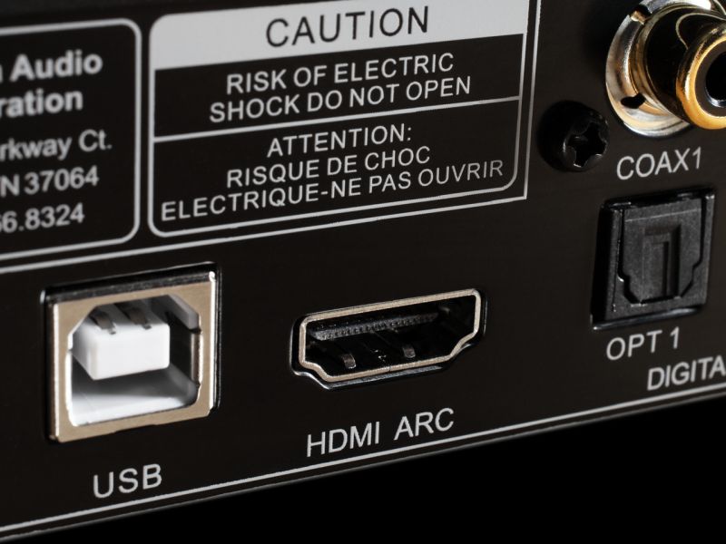 Emotiva XDA3 DAC/Preamplifier — digital input connectors close-up