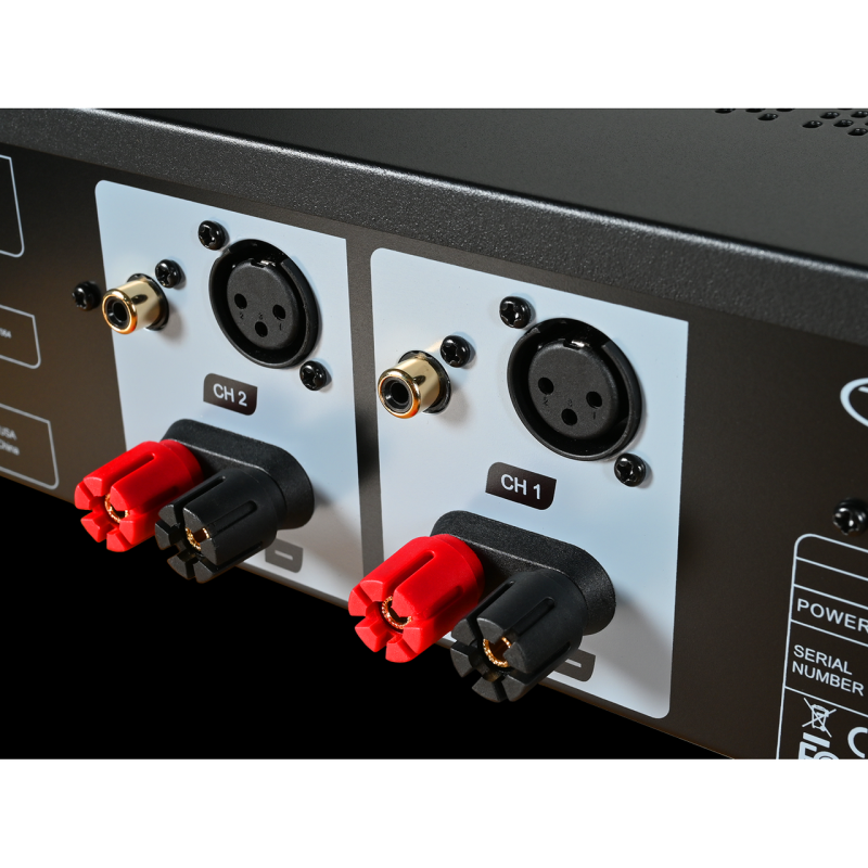 Emotiva BasX A2+ Stereo Power Amplifier — rear panel connection close-up