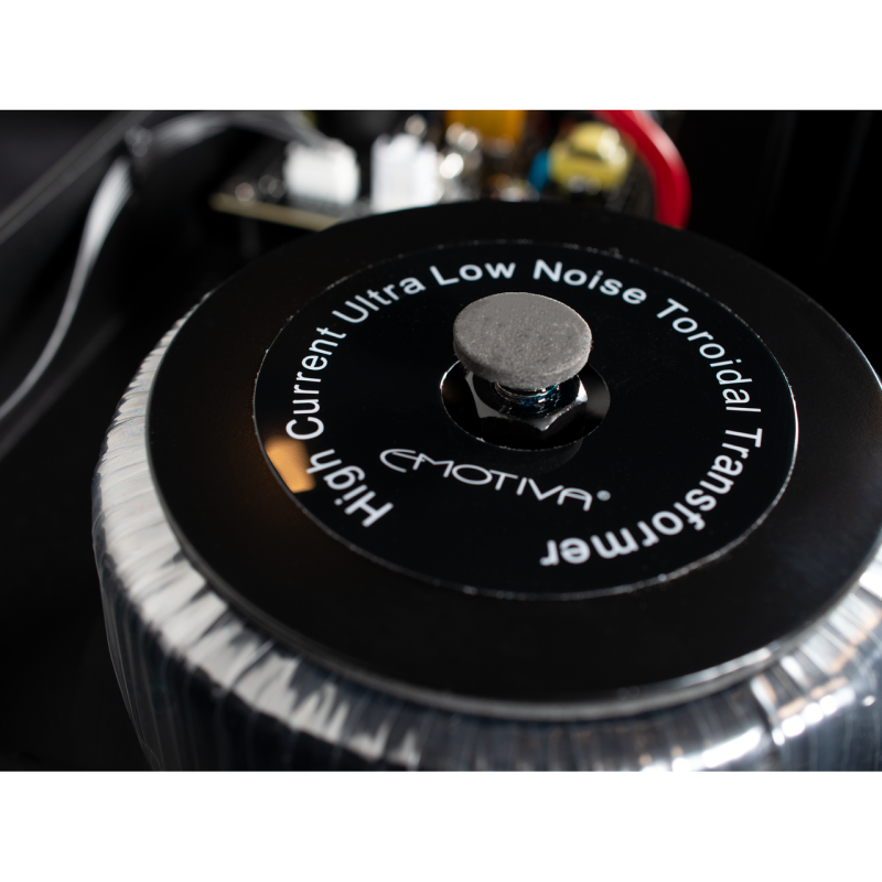 Emotiva BasX A2+ Stereo Power Amplifier — toroidal transformer close-up