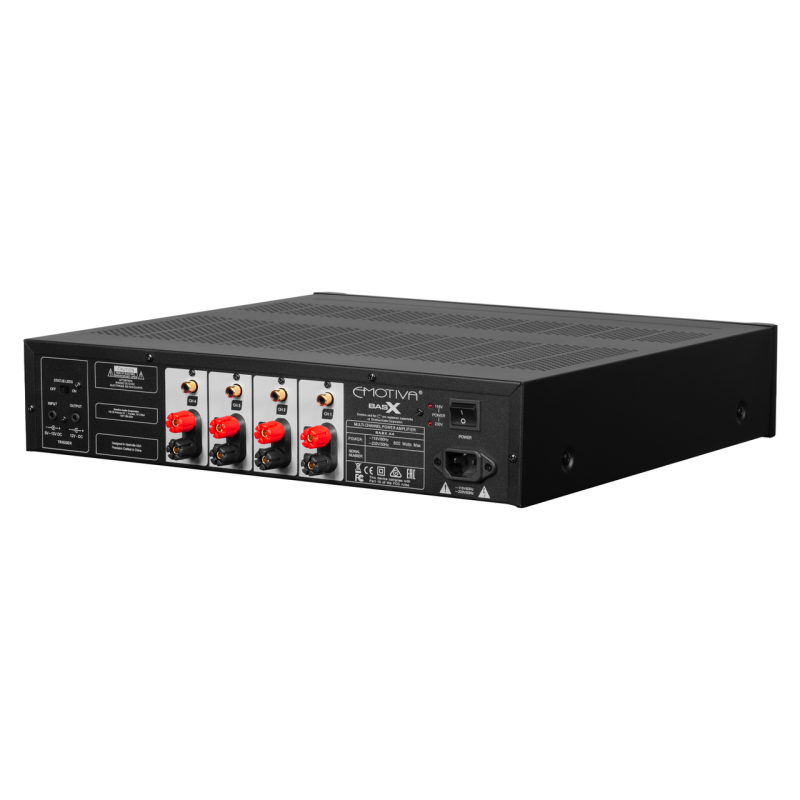 Emotiva BasX A4 Four-Channel Power Amplifier — rear angle view