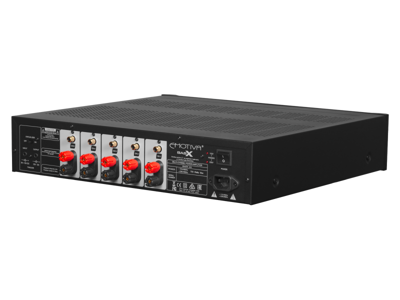 Emotiva BasX A5 Five-Channel Power Amplifier — rear three-quarter view