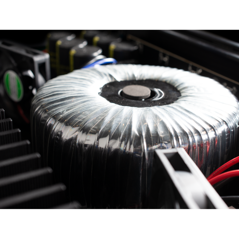 Emotiva BasX A7+ 7-Channel Power Amplifier — internal detail showing toroidal transformer