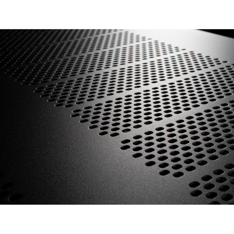 Emotiva BasX A7+ 7-Channel Power Amplifier — top panel detail showing ventilation perforations